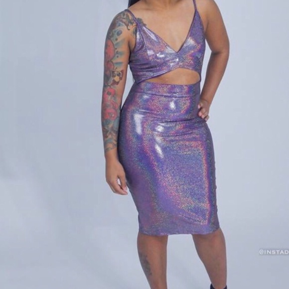holographic bodycon dress